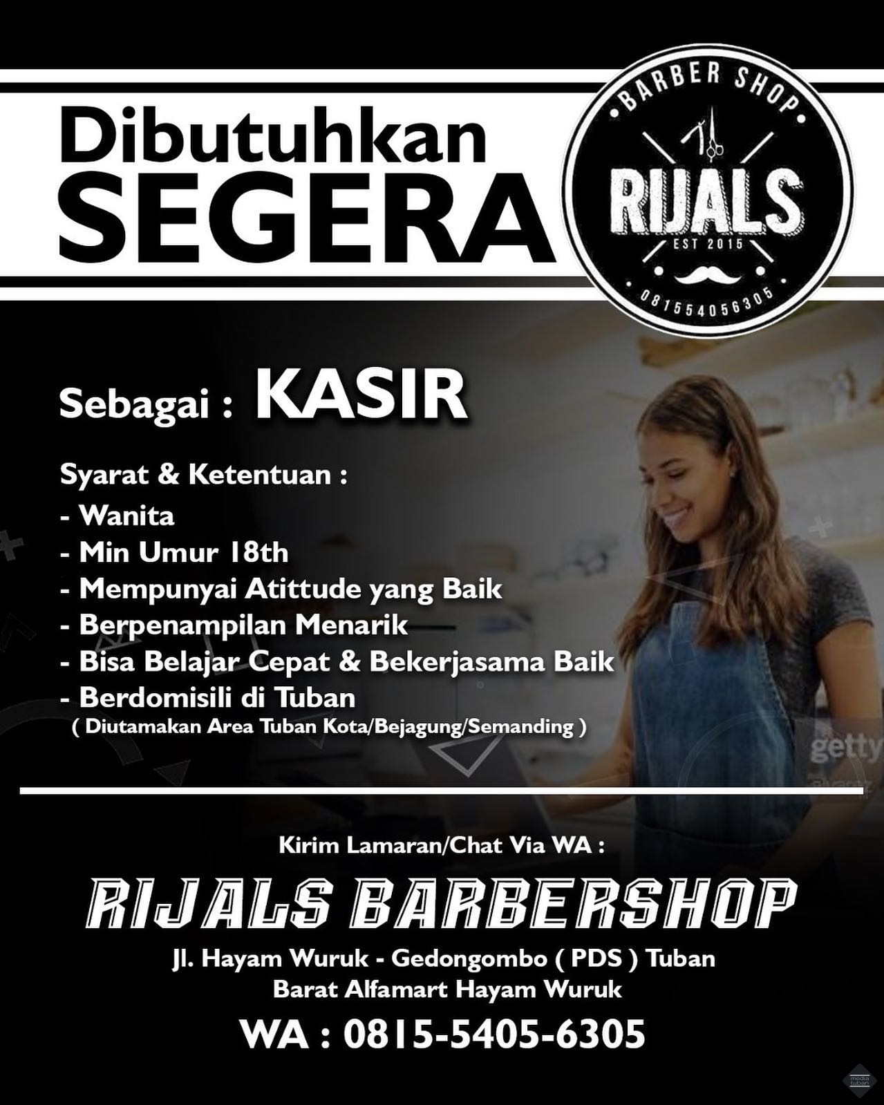 Lowongan Kasir di Rijal Barbershop