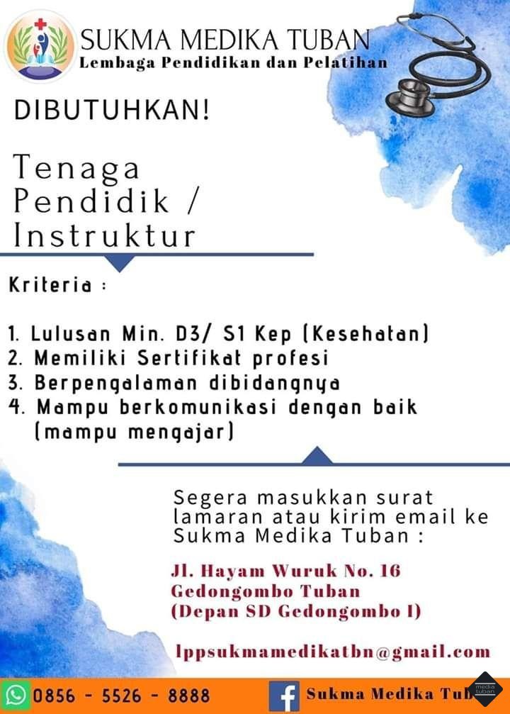 Lowongan Kerja Tenaga Pendidik Kesehatan Sukma Medika Tuban