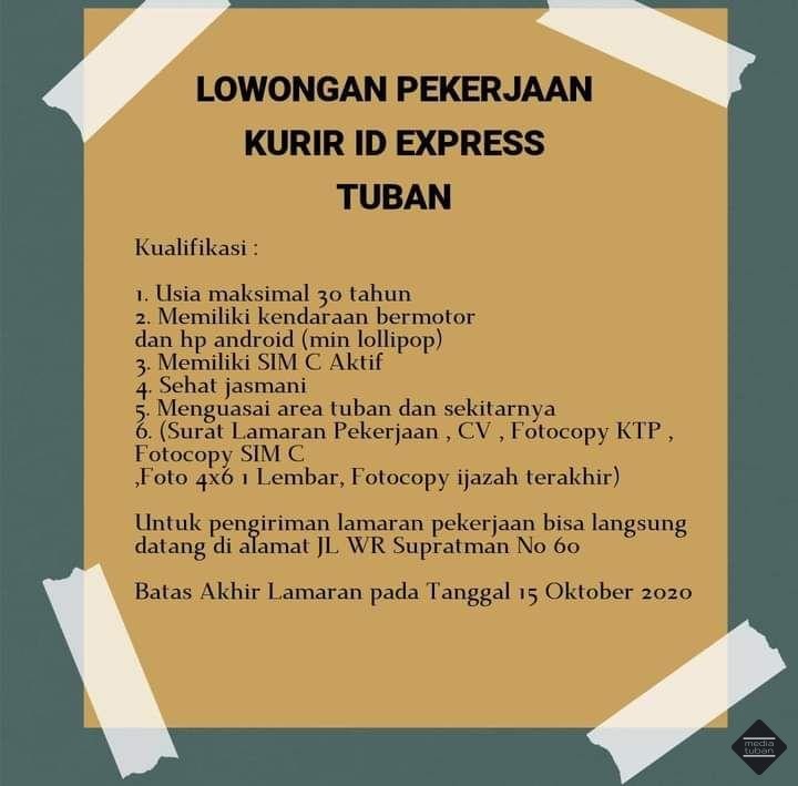 Lowongan Pekerjaan Kurir ID Express Tuban