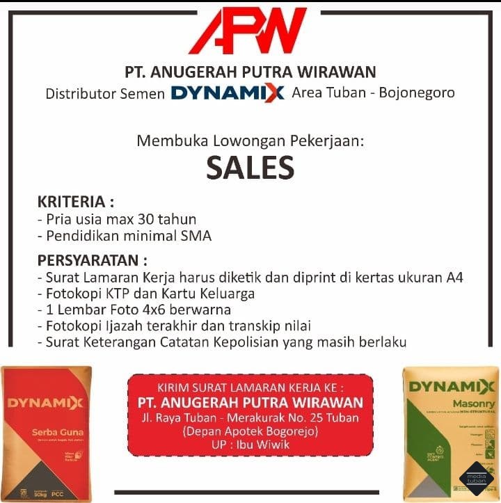 Loker PT. ANUGERAH PUTRA WIRAWAN