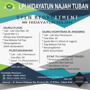 MI HIDAYATUN NAJAH Lowongan kerja Guru, Staff dan Pustakawan